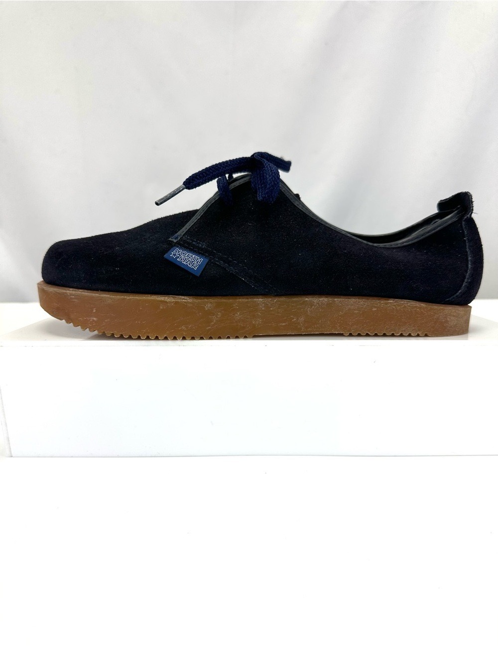 Vintage 1970s North Star Earth Shoes Blue Suede Gum Sole Lace Up Womens 9 Retro